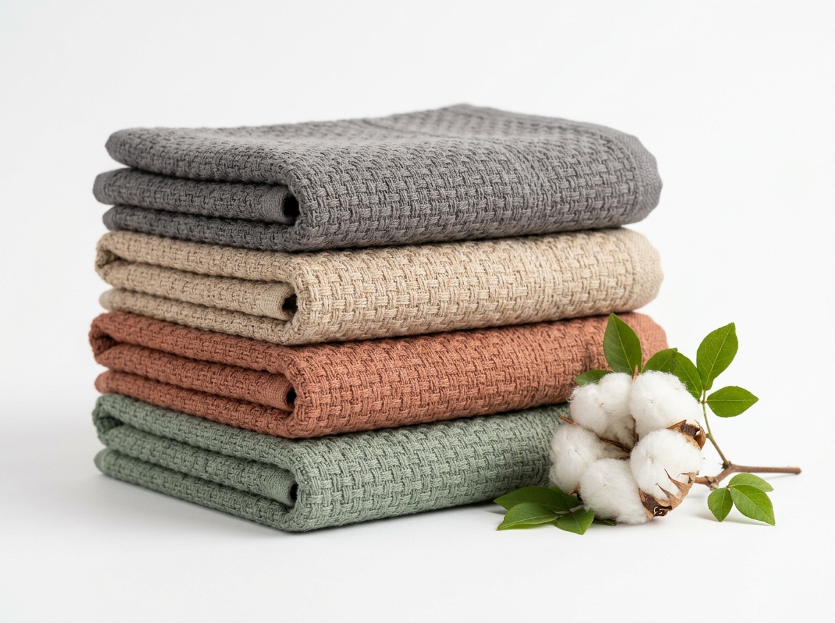 Artisan woven organic cotton towels